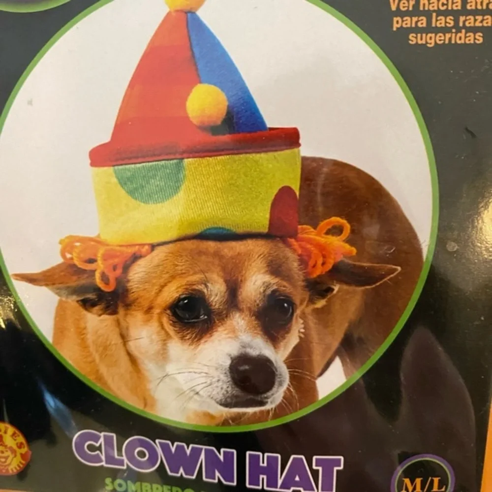 RUBIES PET SHOP BOUTIQUE CLOWN HAT SIZE MEDIUM/LARGE BRAND NEW